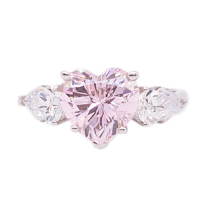 diamond pink ring for ladies