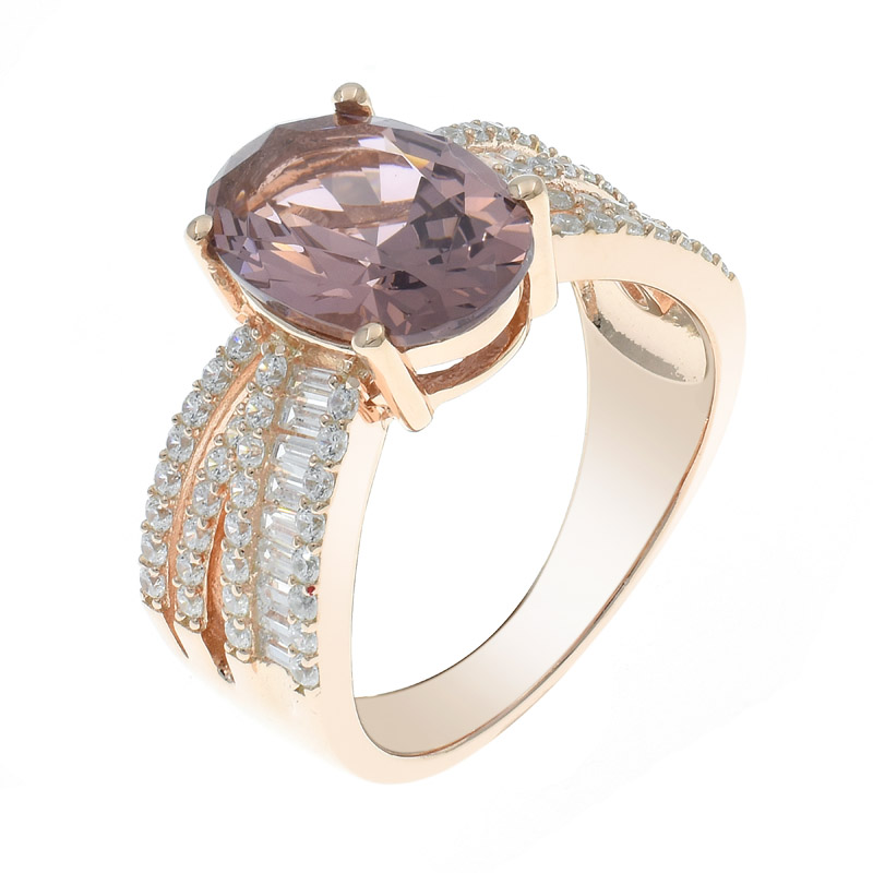 winsome 925 silver ring with morganite CZ