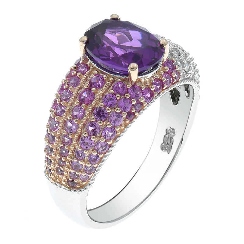 Women Amethyst CZ Jewelry Ring