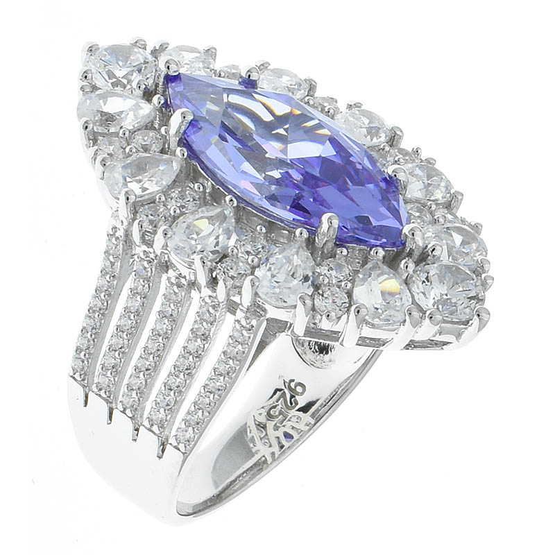 Women Lavender CZ Jewelry Ring 