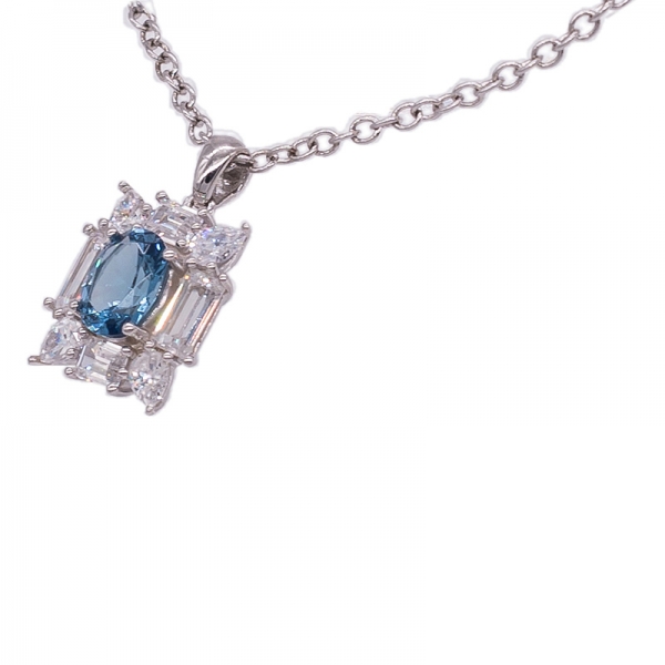 синий бриллиант нано ювелирных изделий установлен в серебре 925 серебра 