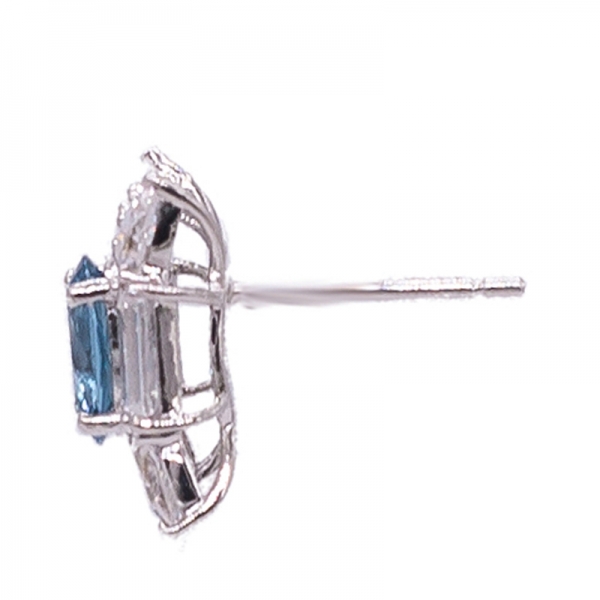 синий бриллиант серьги из стерлингового серебра 925 пробы 