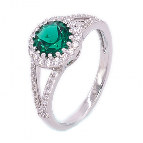классическое серебряное кольцо, серьги и ювелирные изделия из ожерелья с зеленым нано 