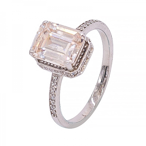 красивое серебряное персиковое кольцо морганита для женщин 