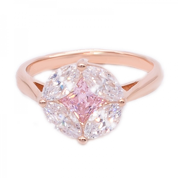 стерлинговое розовое золото позолоченное кольцо 925 