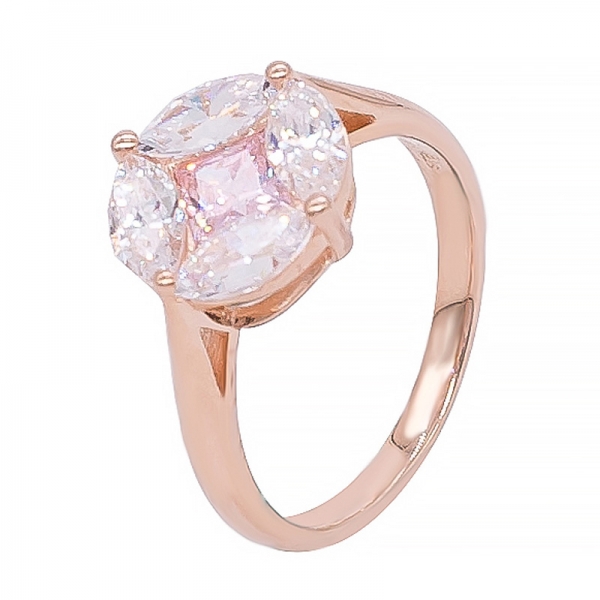 стерлинговое розовое золото позолоченное кольцо 925 