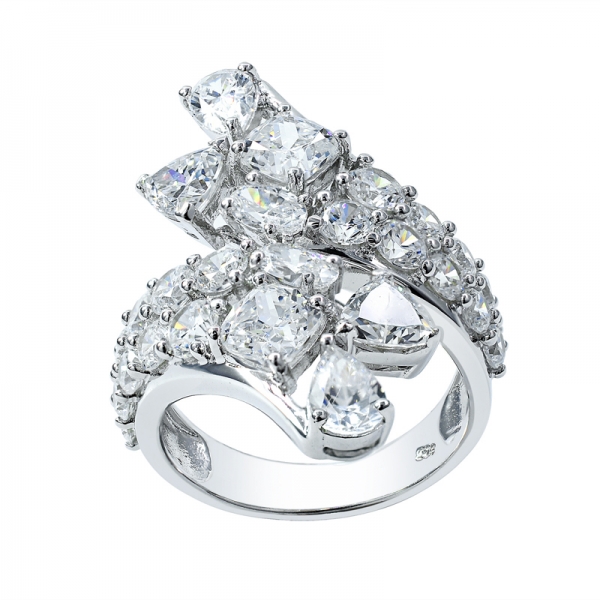 Кольцо из стерлингового серебра 925 с бриллиантовым розовым и алмазным желтым cz 