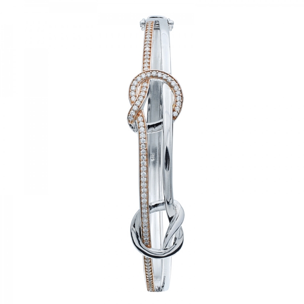 двухтональный классический браслет из стерлингового серебра 925 
