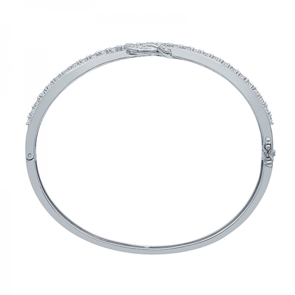 классический браслет из стерлингового серебра 925 с круглым белым cz 