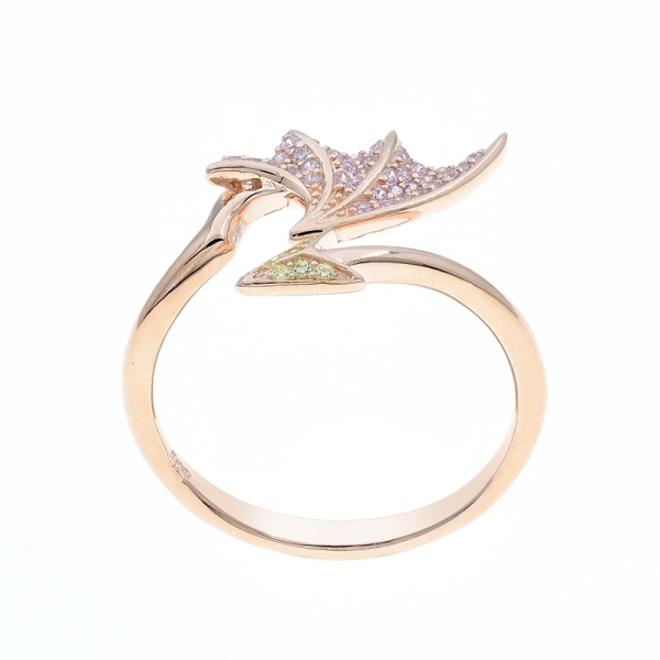 winsome 925 розовое золото позолоченное серебряное кольцо 