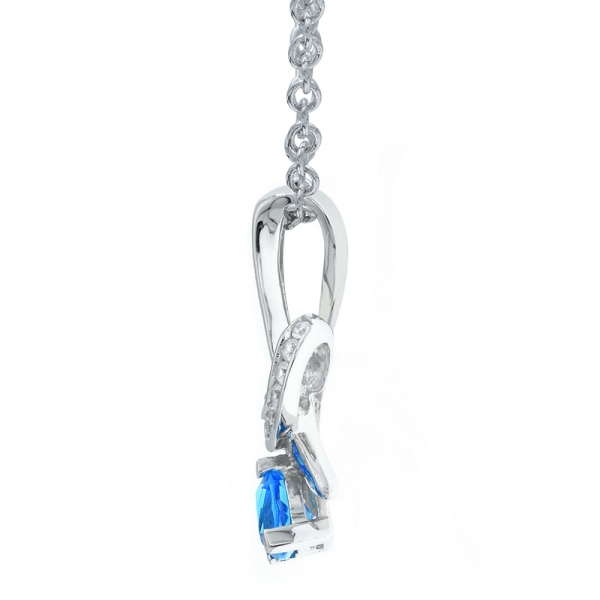 увлекательный подвесной 925 серебряный кулон с океанскими синими камнями 
