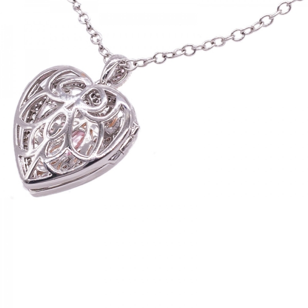 Сердце формы серебристый медальон подвеска с параби и белый 