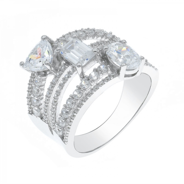 модное 925 многострочное серебряное кольцо 