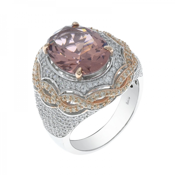 925 серебряное кольцо с очаровательным морганитом нано 
