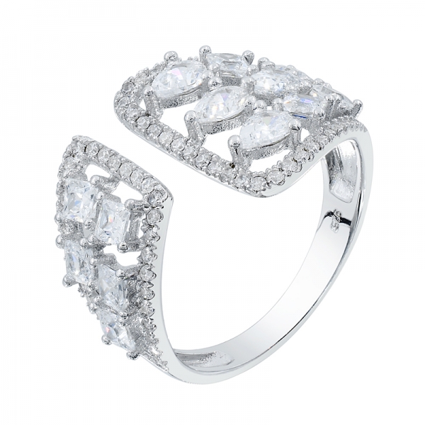 изящное 925 белое cz серебряное кольцо для дам 
