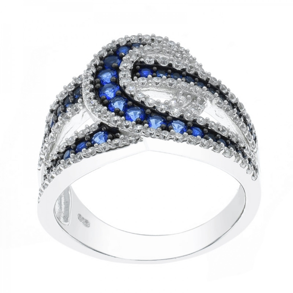 925 синее нано-сложное серебряное кольцо 
