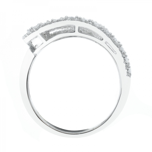 925 элегантное белое cz twist ring 