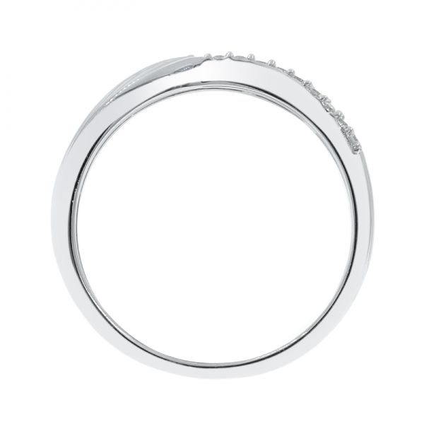 925 простенькое женское кольцо с плетением белого cz 