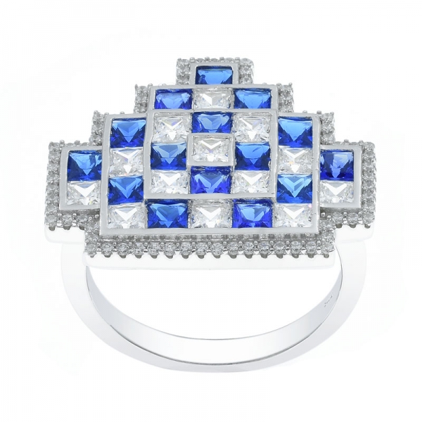 925 серебряное стильное кольцо решетки для дам 