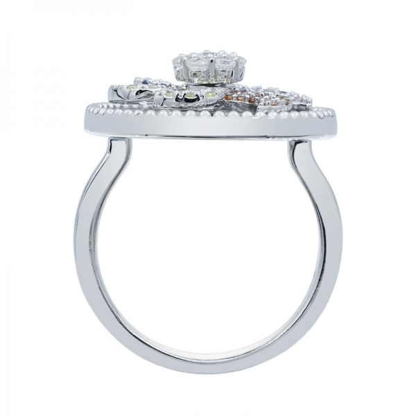 925 бриллиантовое серебряное кольцо для дам 