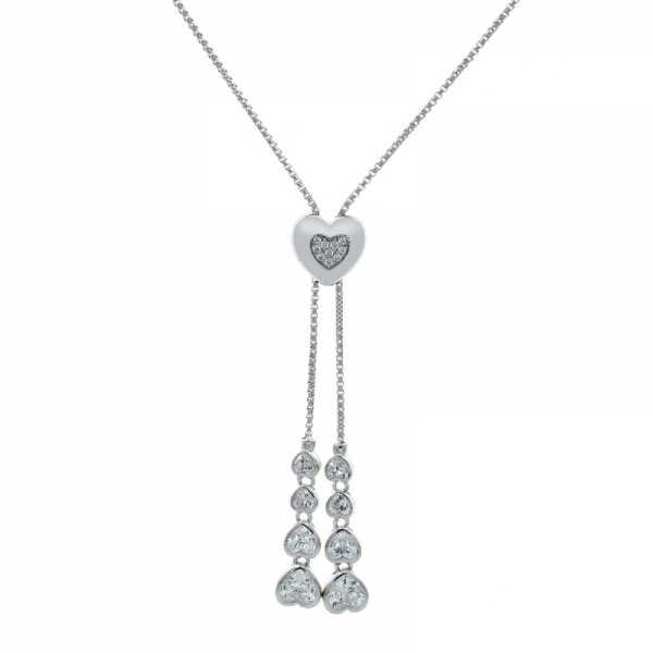 925 стерлингового серебра формы сердца регулируемое ожерелье 