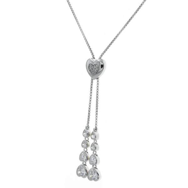 925 стерлингового серебра формы сердца регулируемое ожерелье 