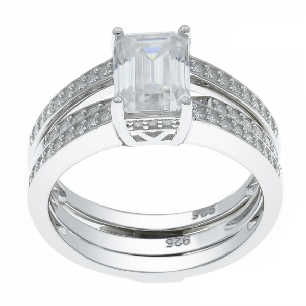 925 серебряный фантастический съемный белый cz ring 