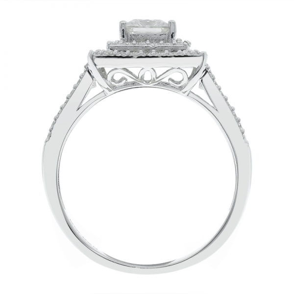 925 серебро стильное двойное квадратное кольцо 