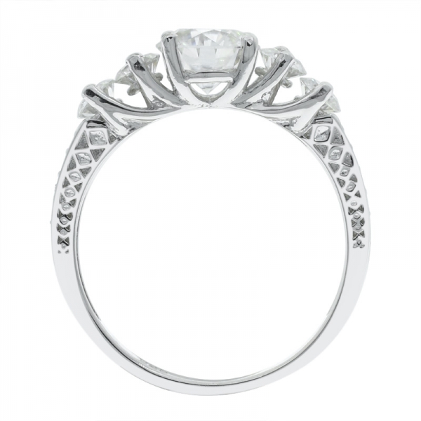 925 серебро изящное пять каменное кольцо 