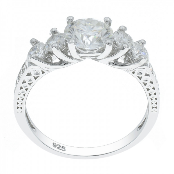 925 серебро изящное пять каменное кольцо 