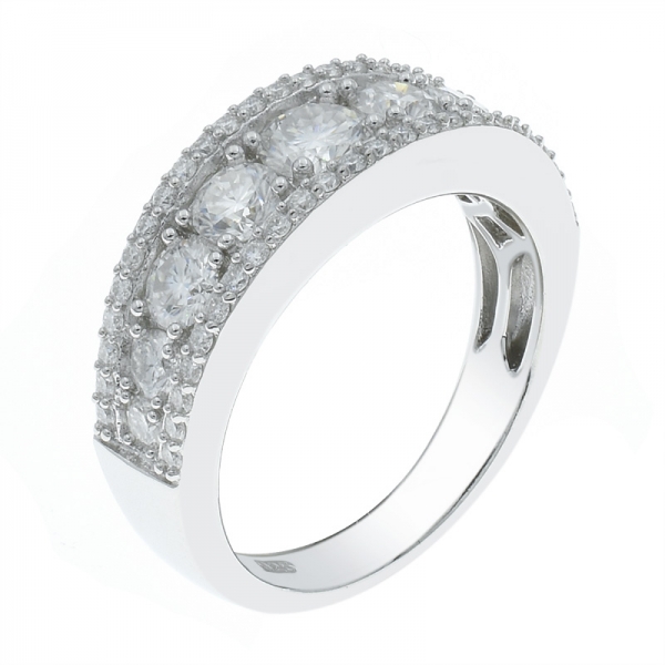 925 серебряный вечный элегантный белый cz ring 