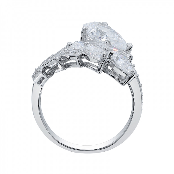 925 серебристый белый cz тонкий элегантный лист формы кольцо 