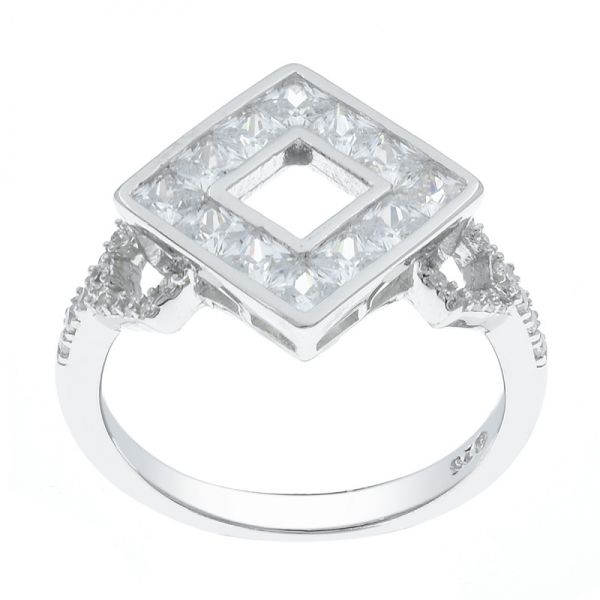 модное 925 серебряное кольцо квадратной формы 