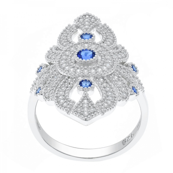 сказочный фантастический 925 серебряный синий nano & white cz ring 