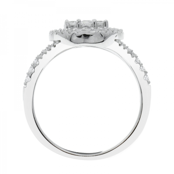 925 серебро гало кольцо с блестящим белым cz 