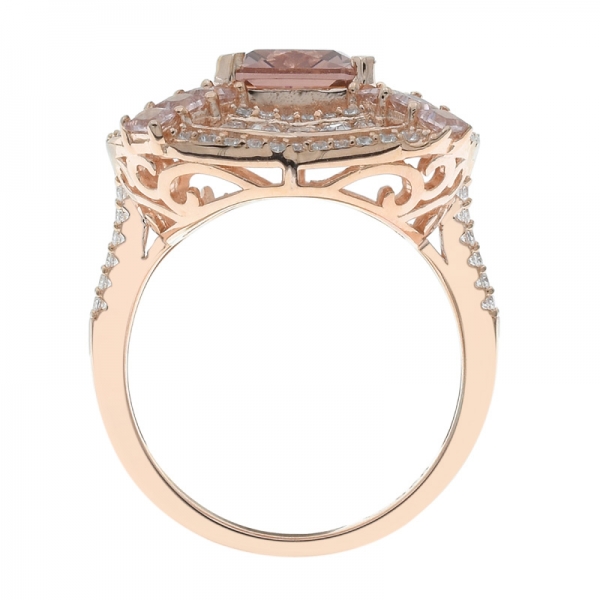 изящный стиль 925 серебряного морганитного нано кольца для женщин 