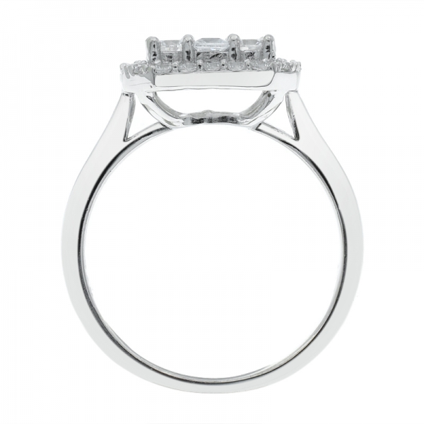 модные женщины 925 серебряное кольцо с ореолом с белым cz 