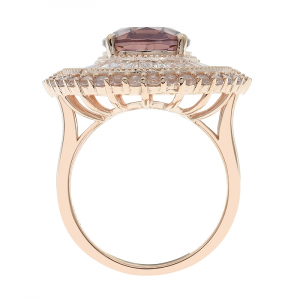 красивое кольцо из круглой формы стерлингового серебра 925 с морганитом нано 