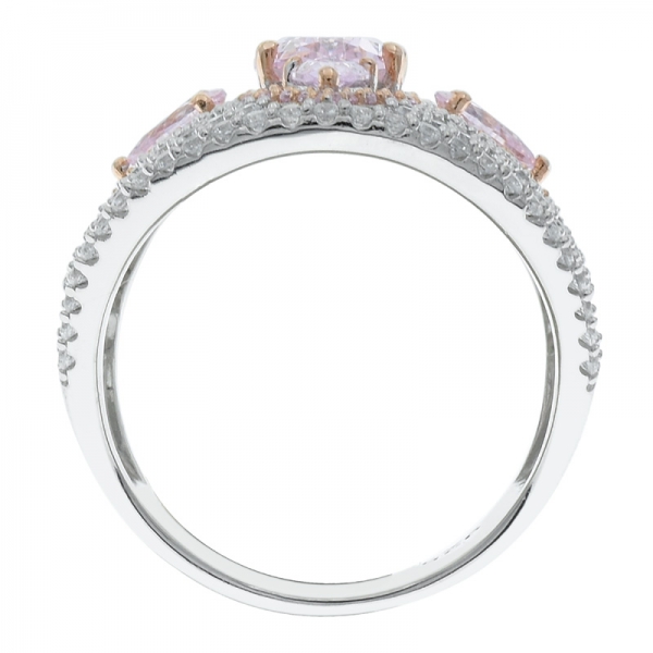 925 серебряных филигранных алмазов розовый cz кольцо 
