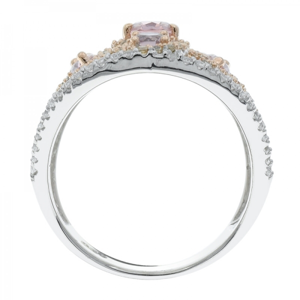 925 серебряное розовое золото покрытое филигранным морганитом нано кольцо 