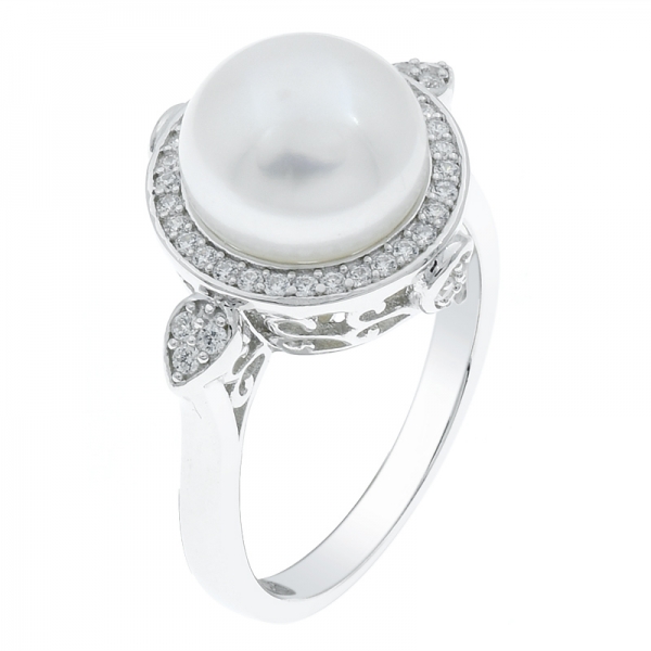 милые дамы 925 стерлингового серебра позолоченные жемчужное кольцо 