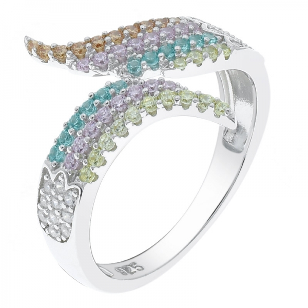 925 серебряное многоцветное крыло кольцо для женщин 