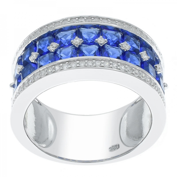 Китай 925 серебристо-синий нано акценты полукруглое кольцо 