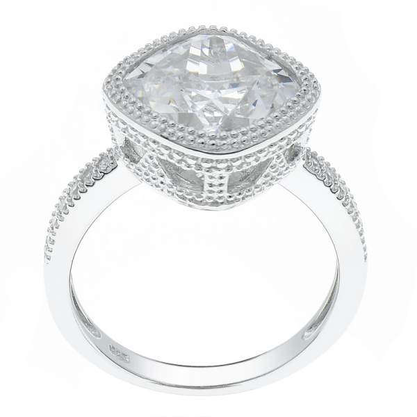 Китай 925 стерлингового серебра подушка shpae белый cz ювелирные изделия кольцо 