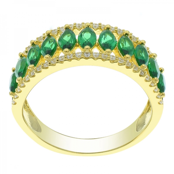 Китай стерлингового серебра 925 маркиза зеленый нано полукруг кольцо 
