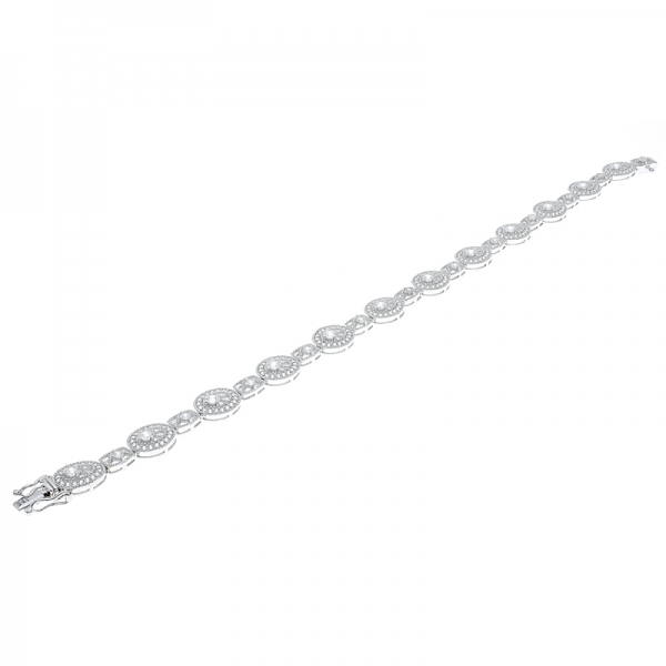 браслет стерлингового серебра фарфора 925 чередуя белый cz ювелирные изделия 