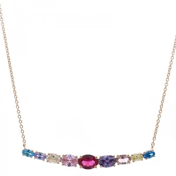 ожерелье из серебра 925 пробы с многоцветными камнями 