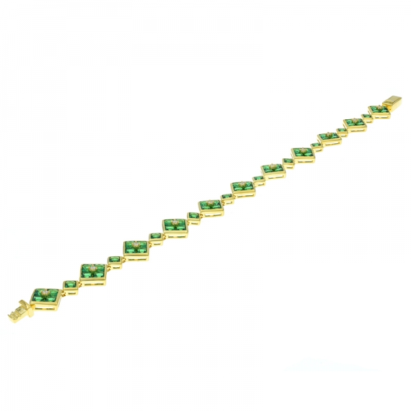 серебряные чередующиеся квадратные зеленые нано браслеты 