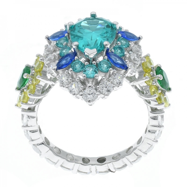 925 стерлингового серебра вечности многоцветных камней кольцо изготовления принадлежностей 