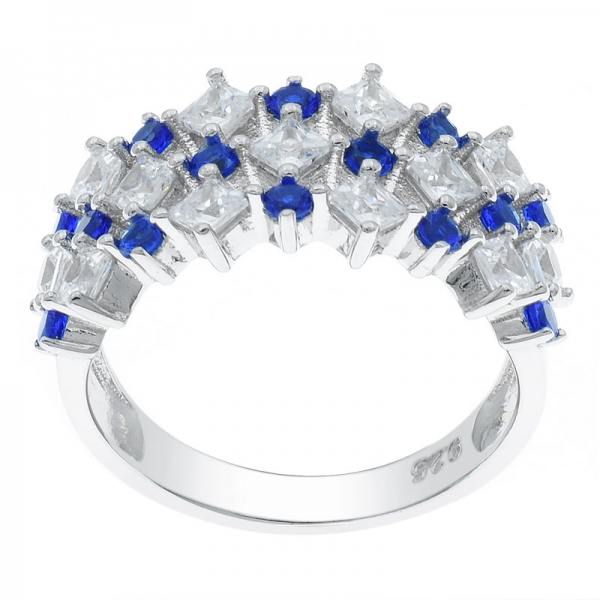 уникальное кольцо ручной работы с белыми чешскими и голубыми нано 